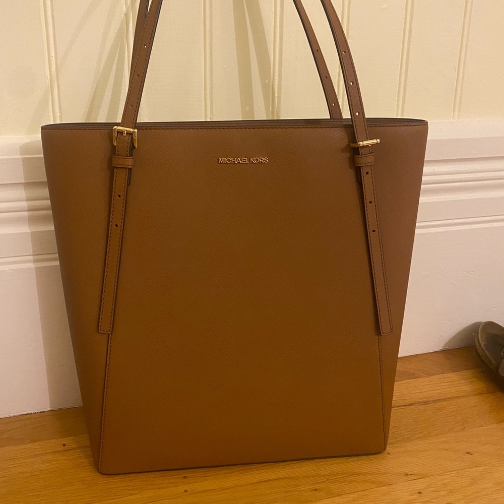 Michael Kors Large Brown Leather Tote Bag